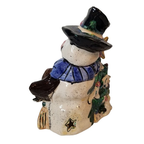 Christmas Blue Sky 2002 Snowman‎ tree luminary Heather Goldminc Snowflake Trivet - Picture 9 of 11